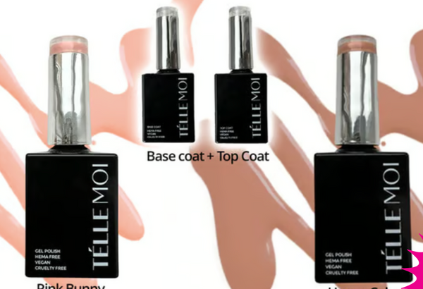 4pc Pink/Nude Gel Polish Kit